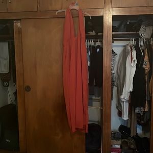 Burnt orange fashion nova women’s halter jumpsuit